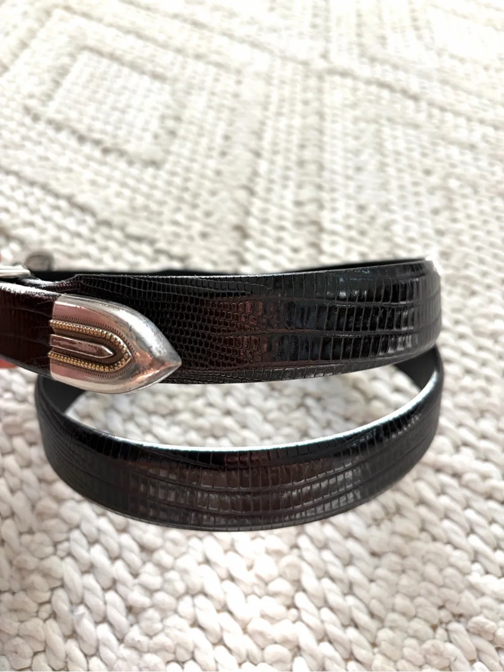 REMO TULLIANI Italian Black Calfskin Leather Belt Mens Size 40 30741 EUC VTG